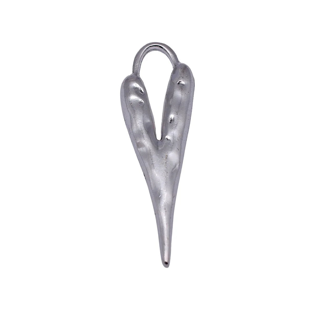 60x18mm 7.2g Antique Silver Zinc Alloy Spike Heart Charm Pendant for DIY Necklace Jewelry Making