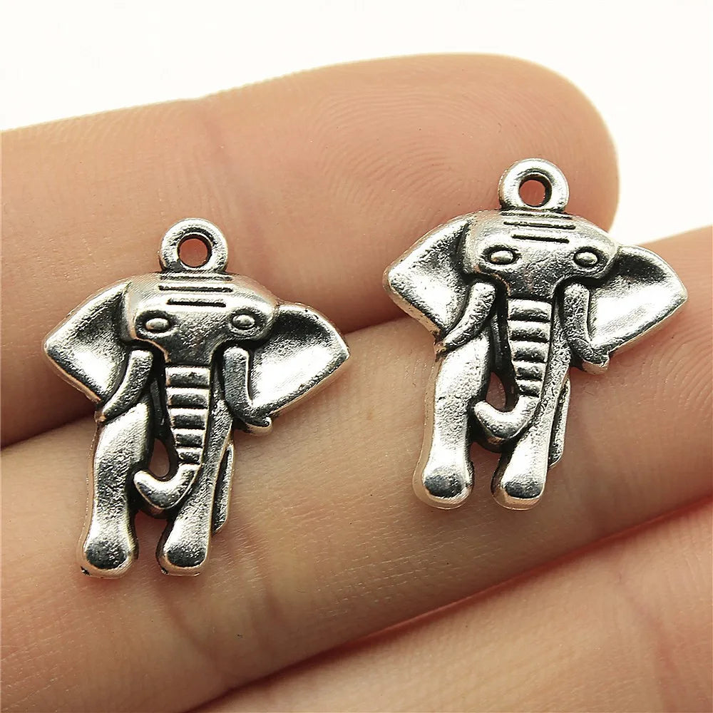 22x19mm 2g Multicolor Zinc Alloy Small Elephant Charm Pendant for DIY Bracelet and Necklace Jewelry Making