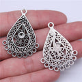 42x31mm 4.4g Multicolor Zinc Alloy Teardrop Earring Connector Charm for DIY Earrings Jewelry Making