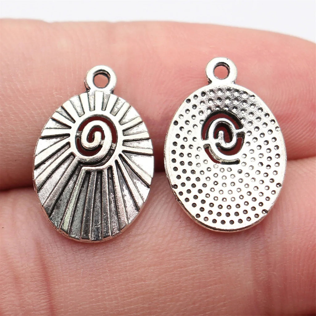 20x13mm 1.2g Multicolor Zinc Alloy Radiating Swirl charm pendant for DIY bracelet necklace making