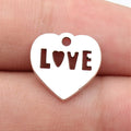 15x15mm 1.1g Antique Silver Zinc Alloy LOVE Heart Charm Pendant for DIY Necklace Bracelet Jewelry