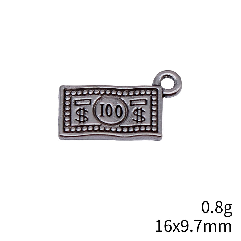 16x9.7mm 0.8g Antique Silver Zinc Alloy Dollar Charm Pendant for DIY Necklace Bracelet Jewelry Making