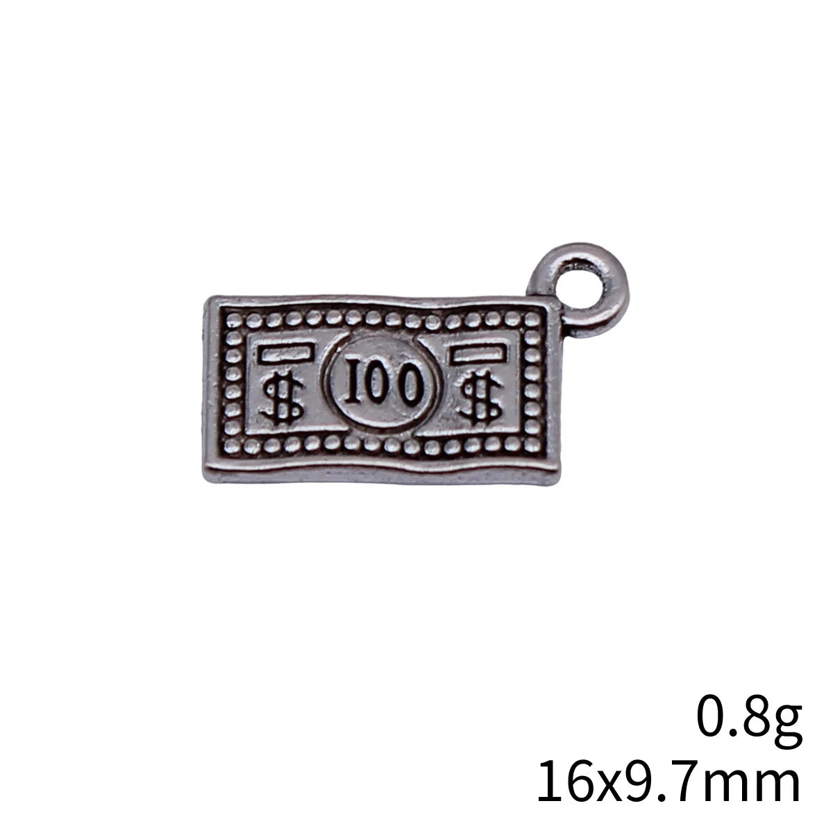 16x9.7mm 0.8g Antique Silver Zinc Alloy Dollar Charm Pendant for DIY Necklace Bracelet Jewelry Making