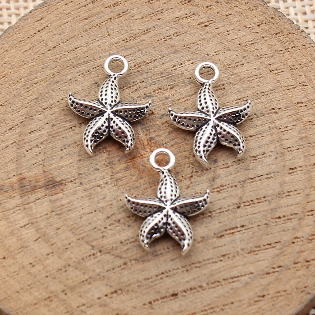 17x12mm 1g Multicolor Zinc Alloy Starfish Charm Pendant for DIY Necklace Bracelet Jewelry Making
