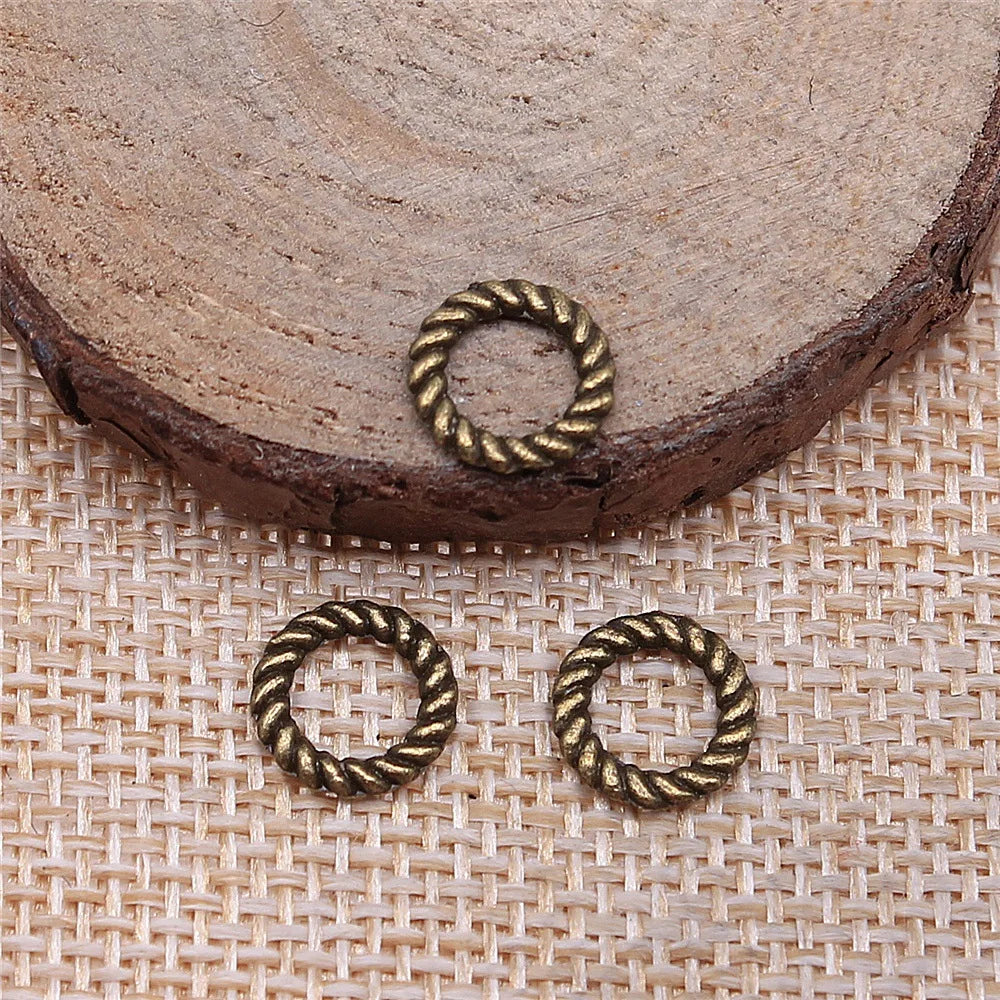 9.8x9.8mm 0.3g Multicolor Zinc Alloy Small Round Ring Charm Pendant for DIY Necklace Bracelet Making