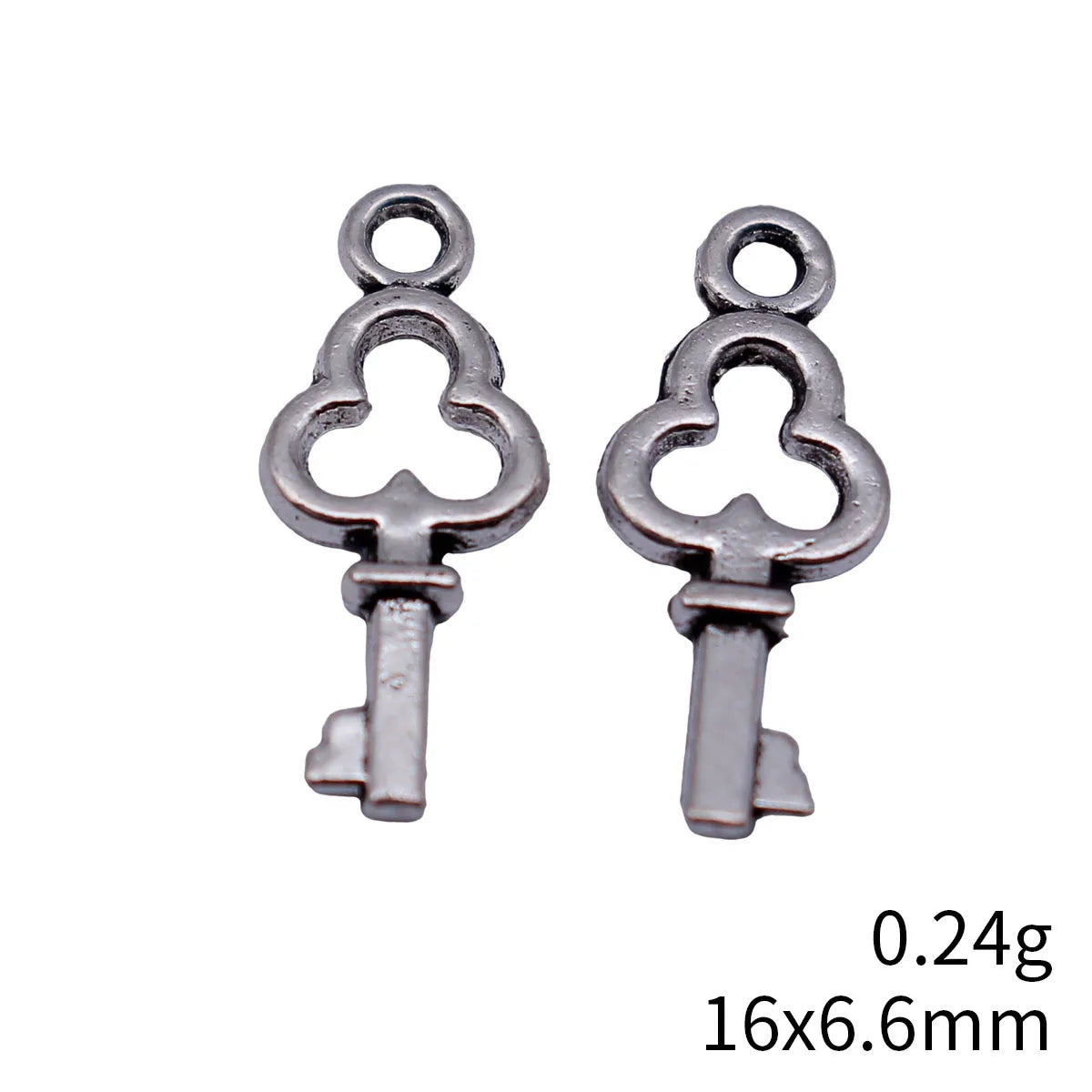 16x6.6mm 0.24g Multicolor Zinc Alloy Small Key Charm Pendant for DIY Bracelet Necklace Jewelry Making