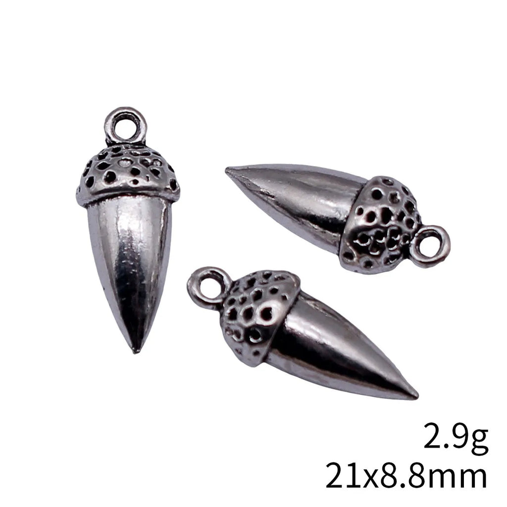 21x8.8mm 2.9g Antique Silver Zinc Alloy 3D Acorn Charm Pendant for DIY Necklace Bracelet Jewelry Making