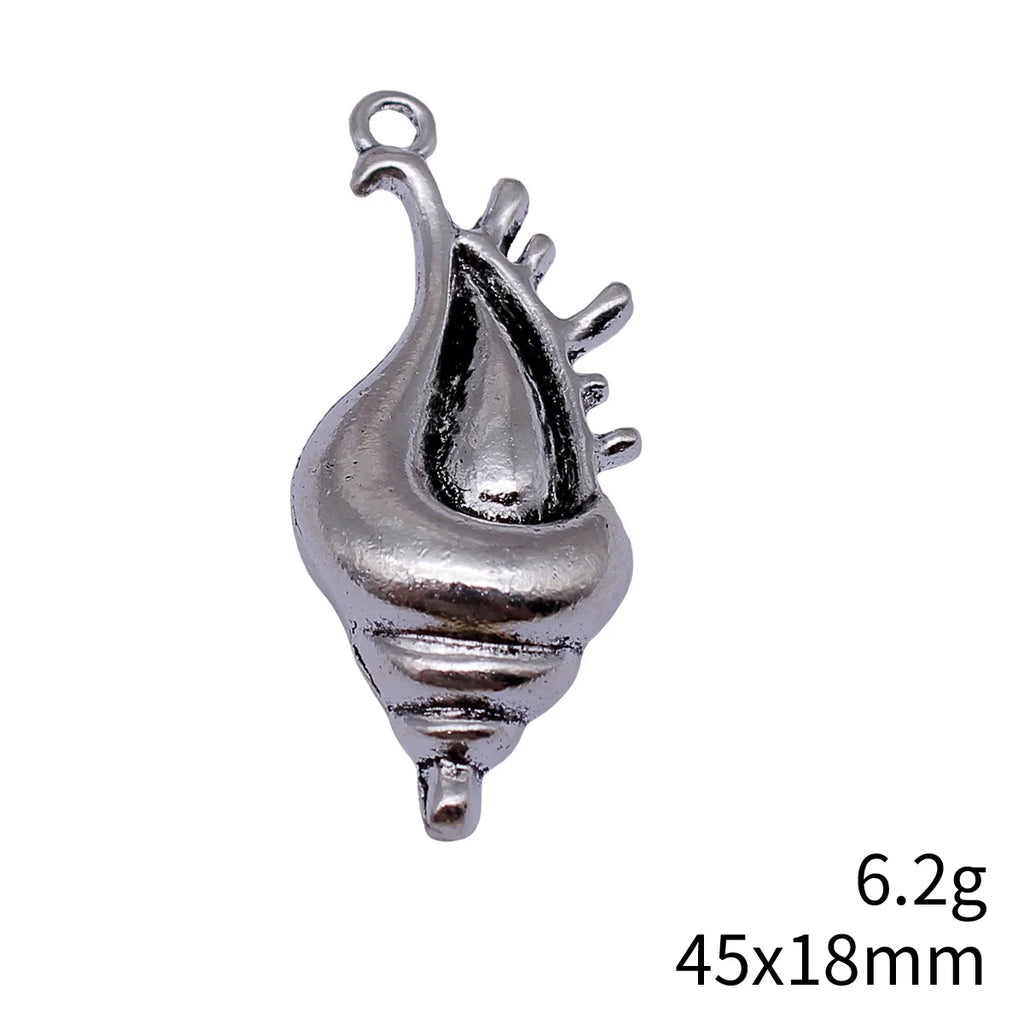 45x18mm 6.2g Antique Silver Zinc Alloy Conch Shell Charm Pendant for DIY Necklace Bracelet Making
