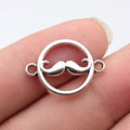 24x18mm 1.5g Antique Silver Zinc Alloy Mustache Connector Charm for DIY Bracelet Jewelry Making