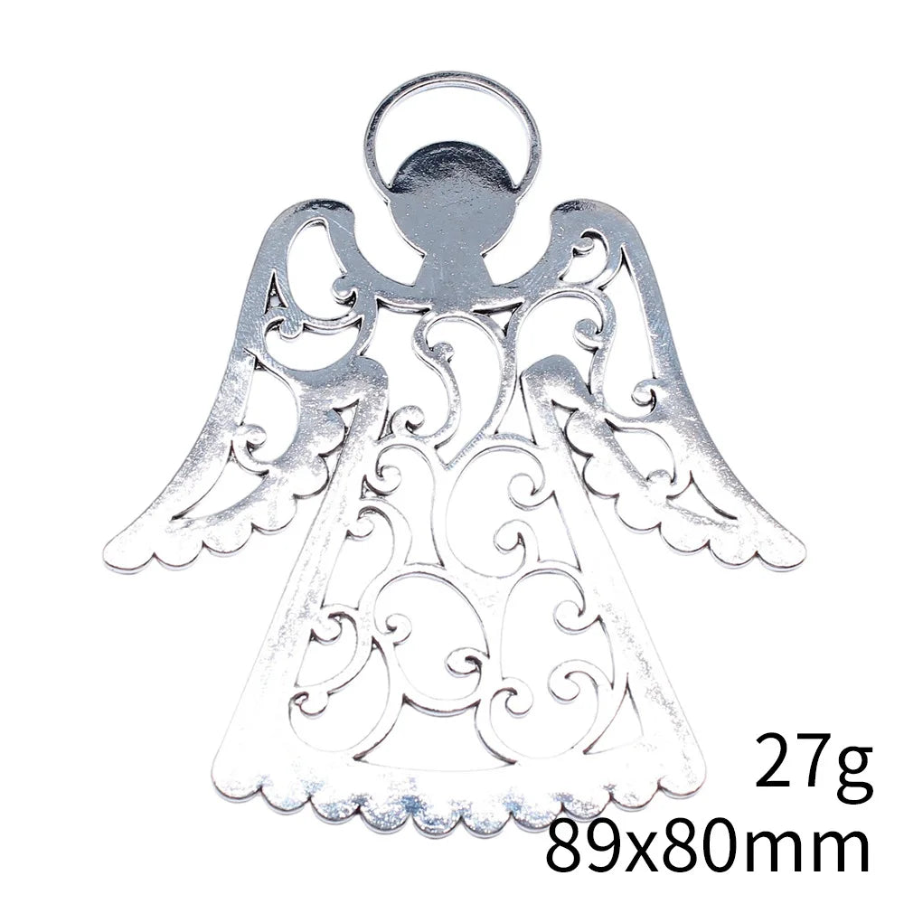 89x80mm 27g Multicolor Zinc Alloy Large Angel Charm Pendant for DIY Necklace Pendant Jewelry Making