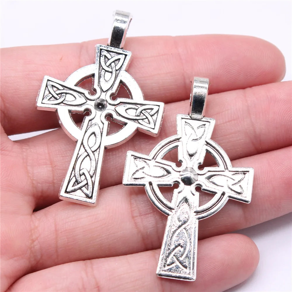 50x31mm 6.75g Antique Silver Zinc Alloy Celtic Knot Cross Charm Pendant for DIY Necklace Jewelry Making