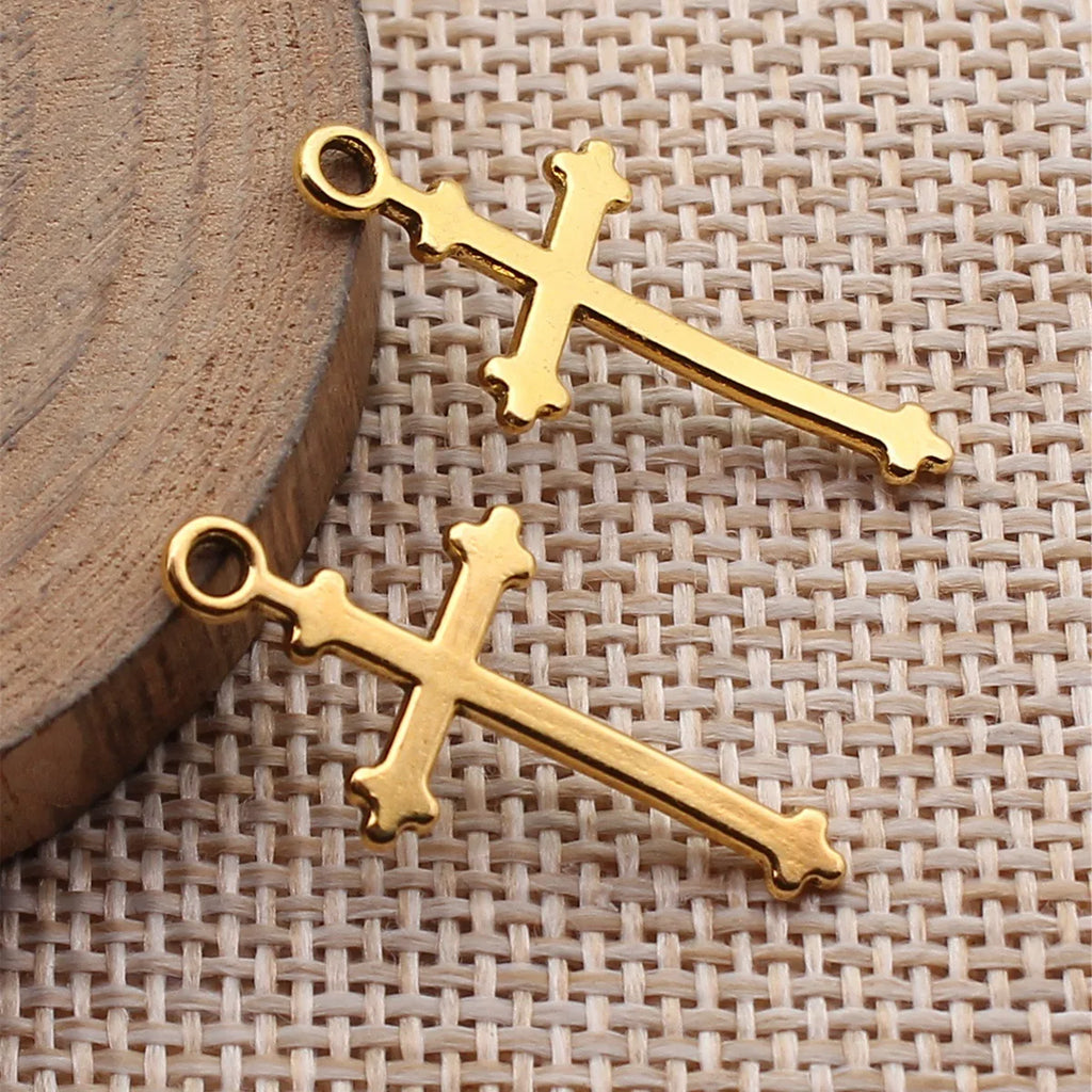 28x13mm 0.68g Multicolor Zinc Alloy Cross Charm Pendant for DIY Necklace Bracelet Jewelry Making