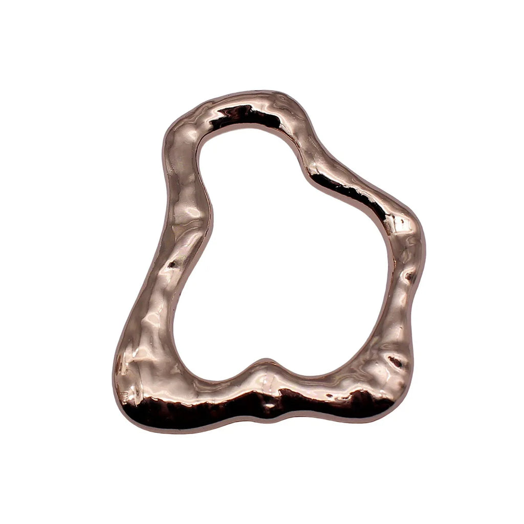 74x62mm 17.2g KC Gold Zinc Alloy Hollow Hammered Irregular Ring Charm Pendant for DIY Jewelry