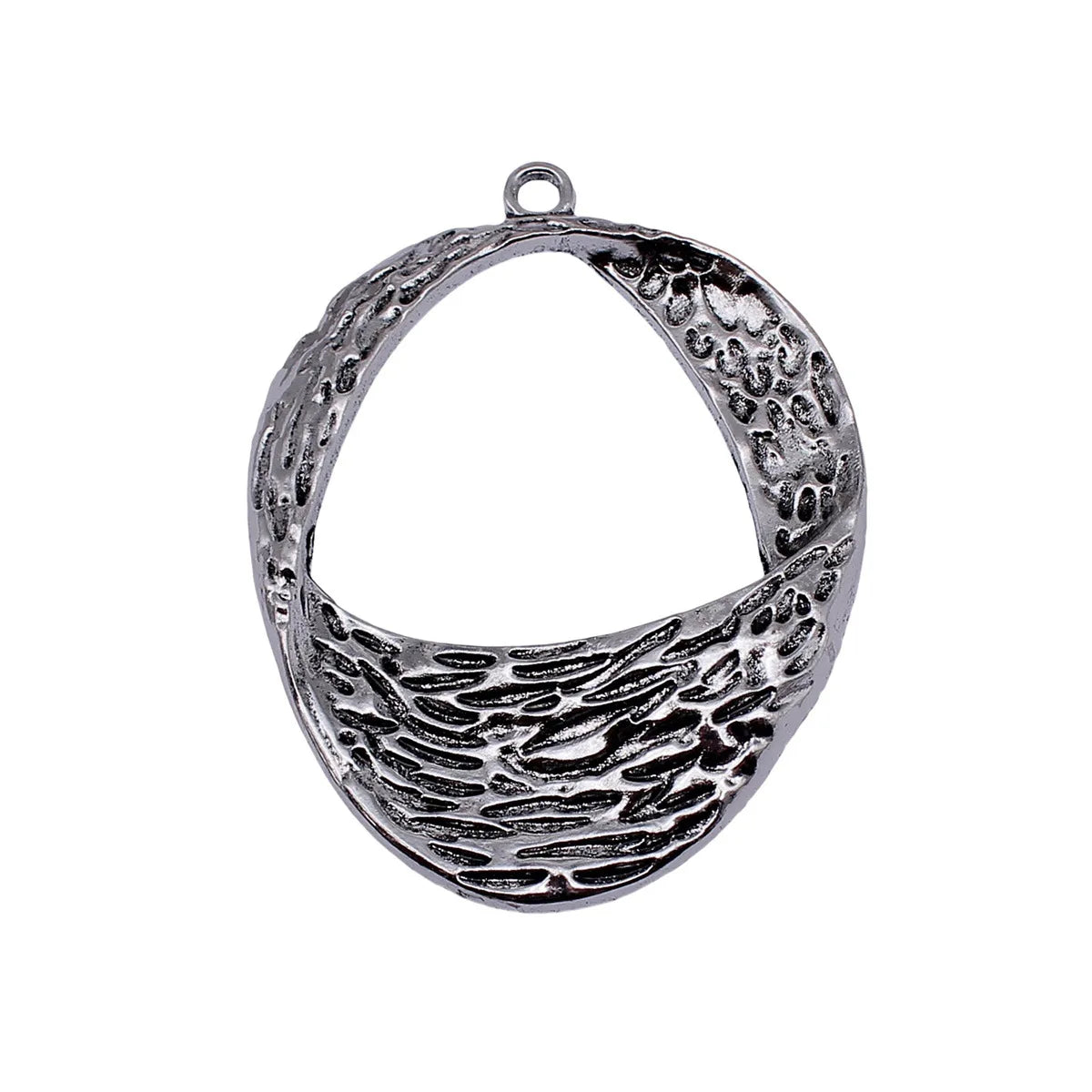 75x57mm 22.5g Antique Silver Zinc Alloy Irregular Geometric Textured Charm Pendant for DIY Necklace
