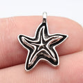 22x16mm 1.7g Blackened Silver Tone Zinc Alloy Starfish Charm Pendant for DIY Jewelry Making