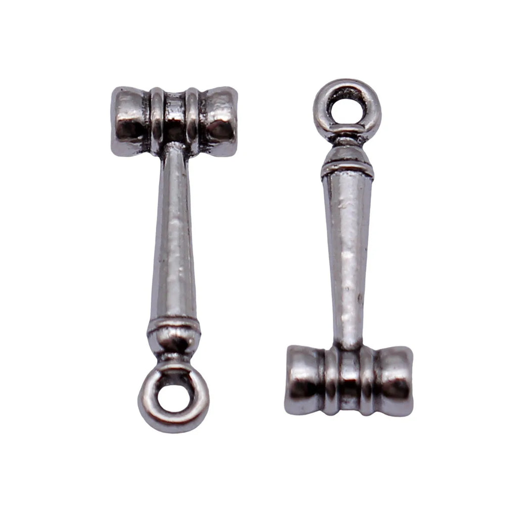 18x6.6x3.6mm 0.68g Multicolor Zinc Alloy Judge Gavel Hammer Charm Pendant for Necklace Bracelet DIY