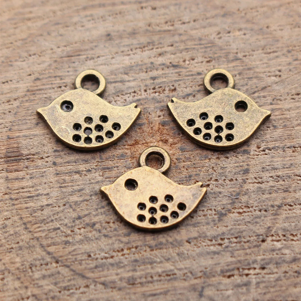 11x9.8x1mm 0.34g Multicolor Zinc Alloy Bird Charm Pendant for DIY Bracelet Necklace Jewelry Making