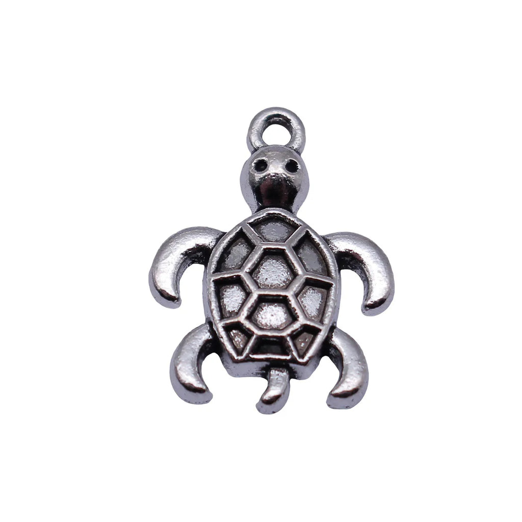 20x15mm 1.5g Antique Silver Zinc Alloy Turtle Charm Pendant for DIY Bracelet Necklace Jewelry