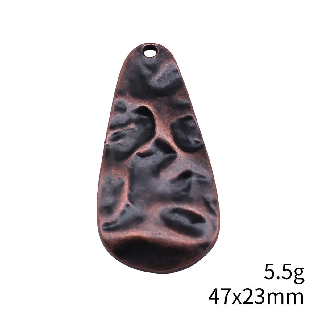 47x23mm 5.5g Multicolor Zinc Alloy Textured Teardrop Charm Pendant for DIY Necklace Jewelry Making