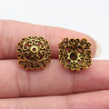 18x17x9.7mm 2.3g Antique Gold Zinc Alloy Vintage Floral Texture Bead Caps for DIY Jewelry Making