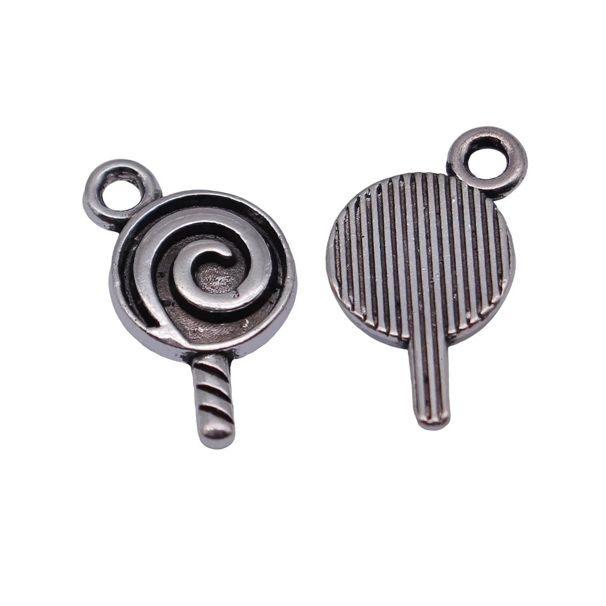 18x9.9mm 0.88g Antique Silver Zinc Alloy Lollipop Charm Pendant for DIY Necklace Bracelet Making