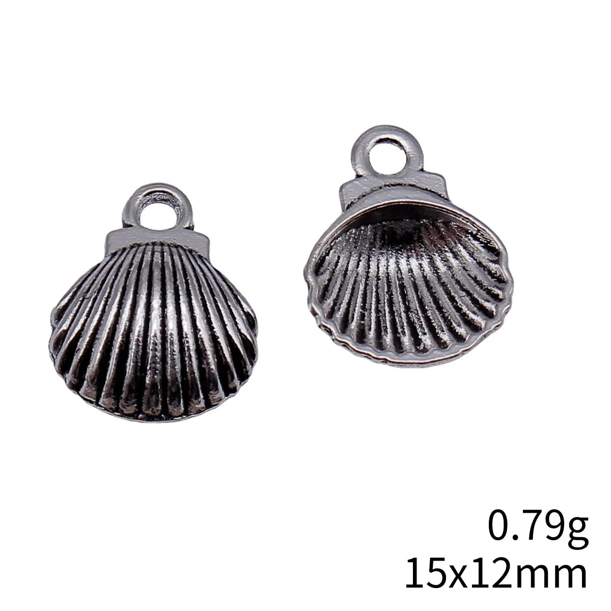 15x12mm 0.79g Antique Silver Zinc Alloy Shell charm pendant for DIY bracelet necklace jewelry making