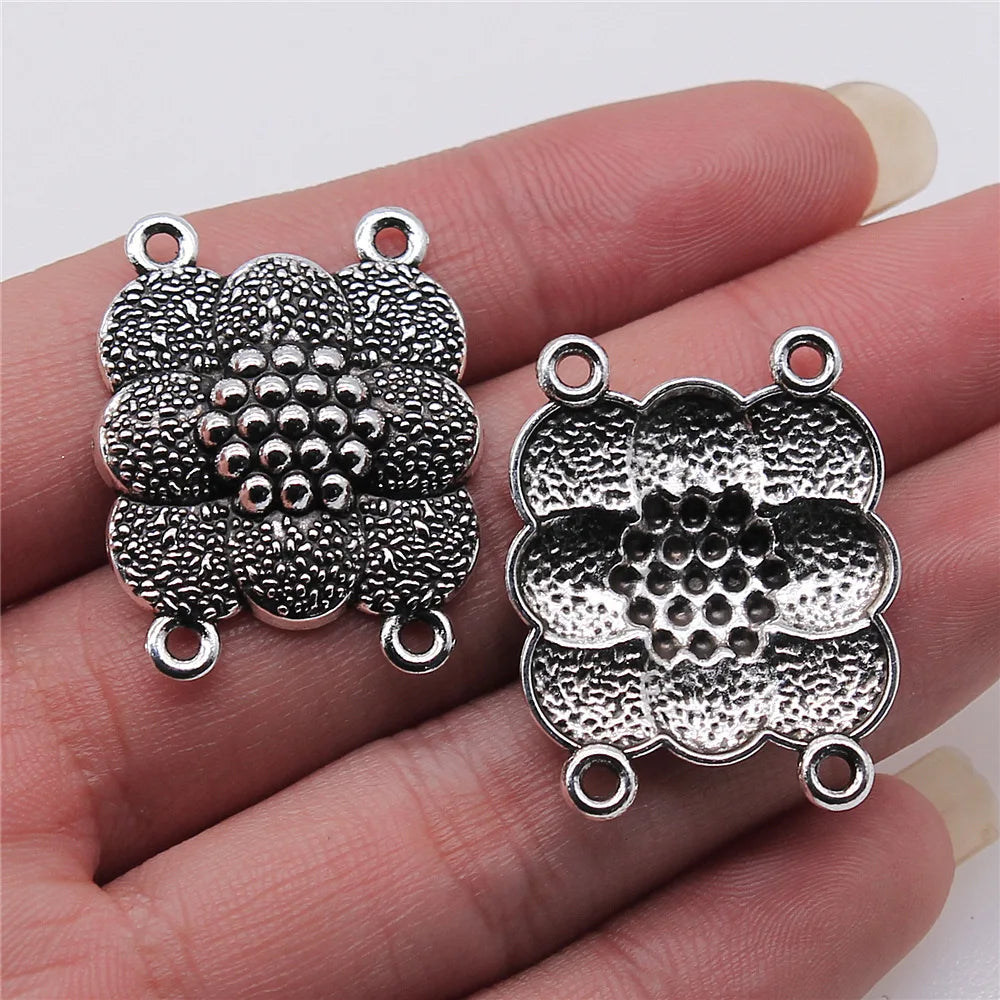 25x31mm 2.7g Multicolor Zinc Alloy Four-Hole Body Chain Connector Charm for Waist Chain Jewelry Making