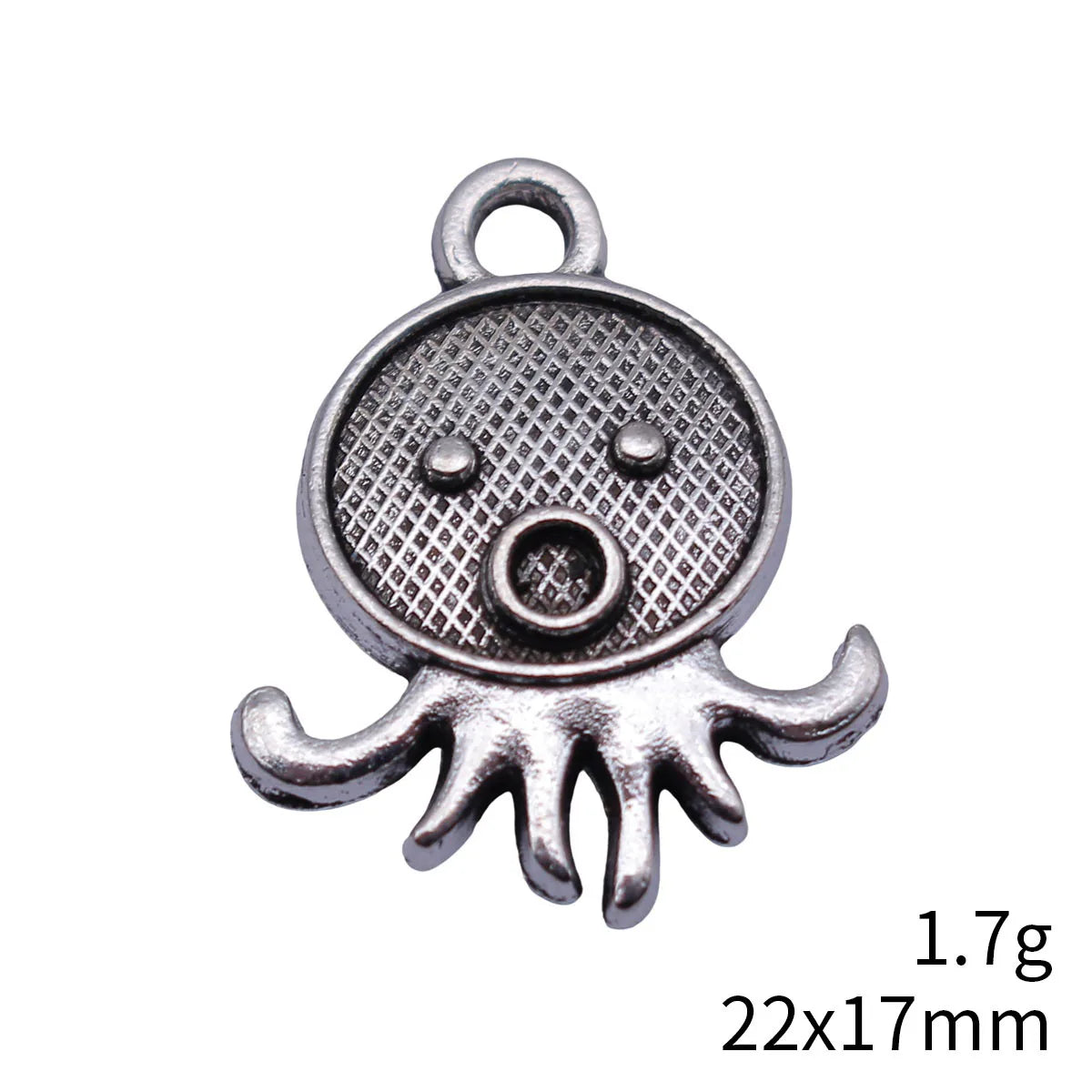 22x17mm 1.7g Antique Silver Zinc Alloy Octopus Fish Charm Pendant for DIY Necklace Bracelet Making