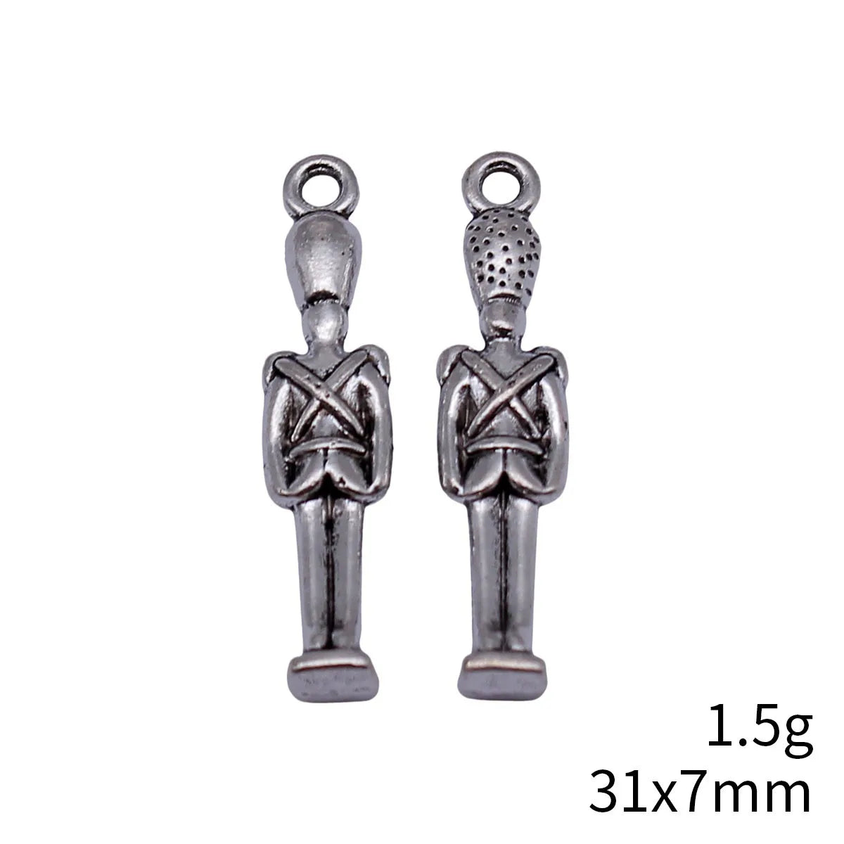 31x7mm 1.5g Antique Silver Zinc Alloy Tall Hat Soldier Guard Charm Pendant for DIY Jewelry Making