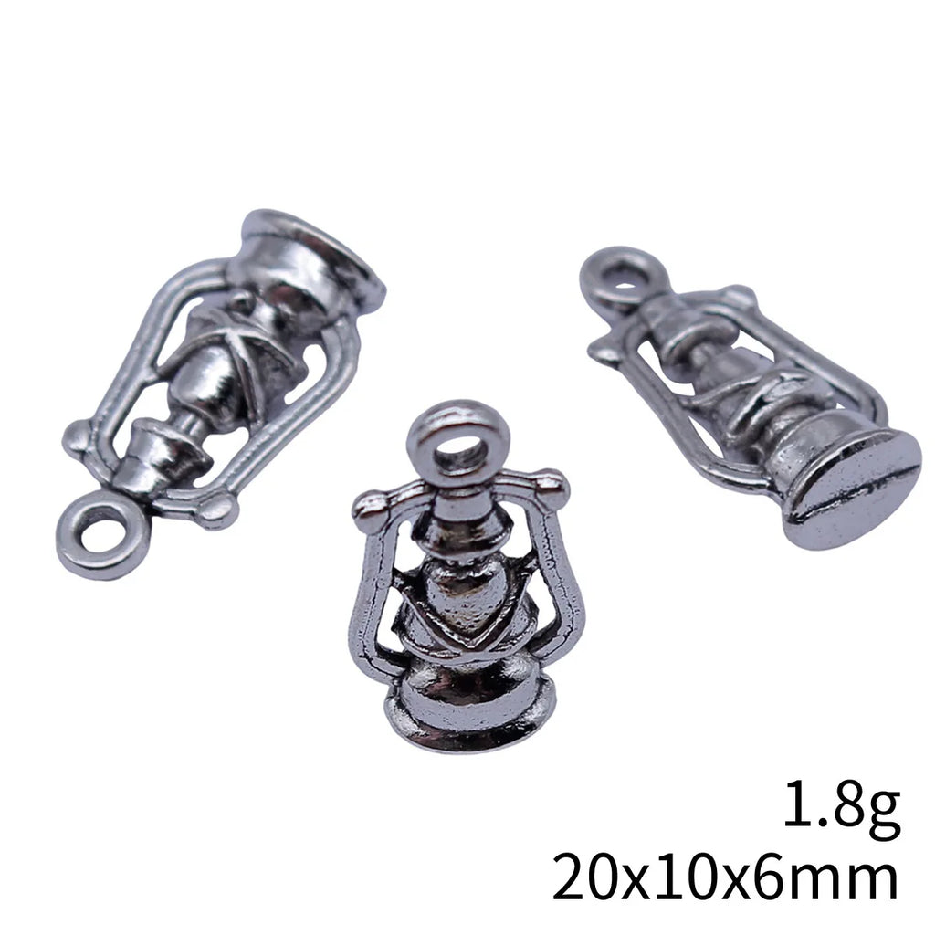 20x10x6mm 1.8g Antique Silver Zinc Alloy Kerosene Lamp Charm Pendant for DIY Vintage Jewelry Making
