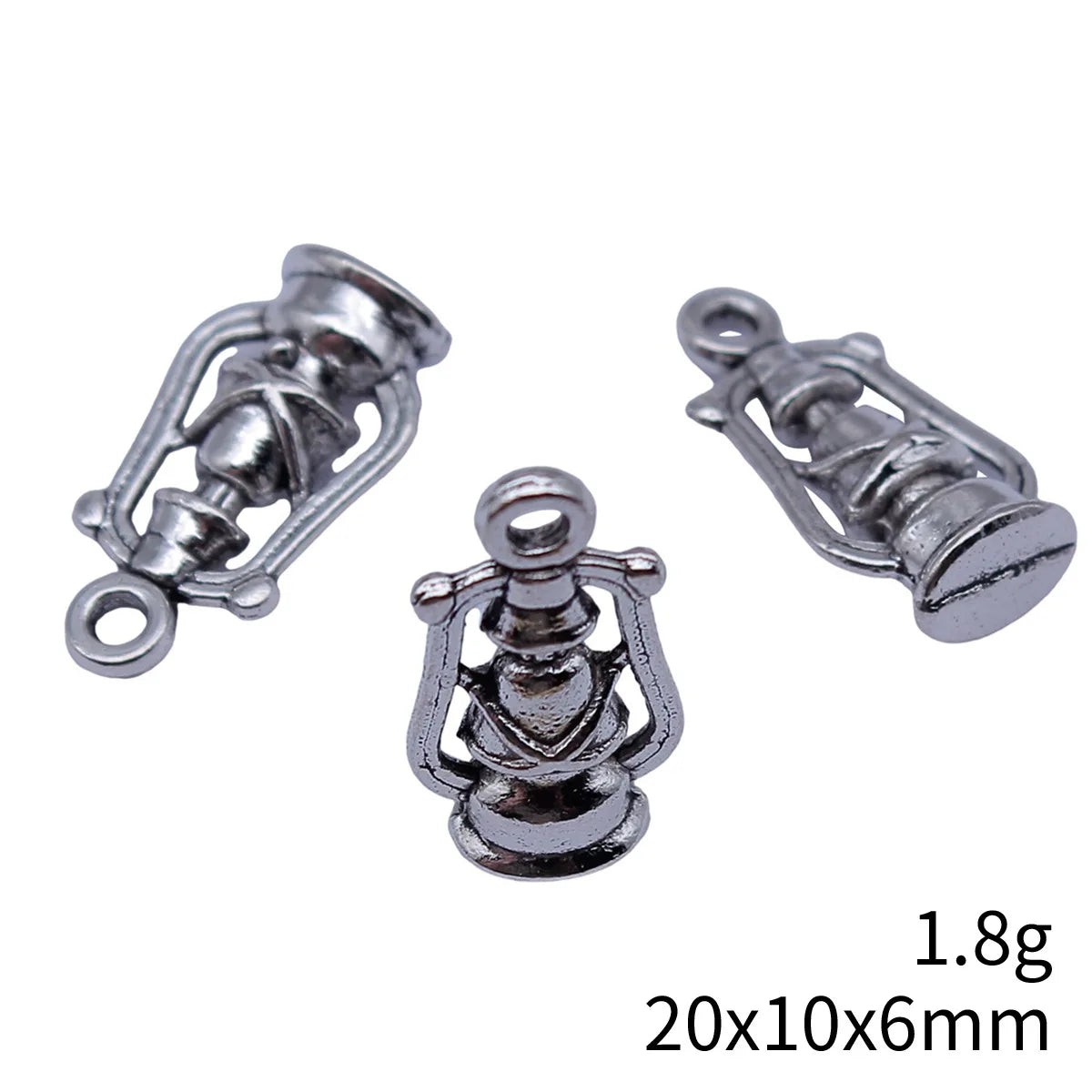 20x10x6mm 1.8g Antique Silver Zinc Alloy Kerosene Lamp Charm Pendant for DIY Vintage Jewelry Making