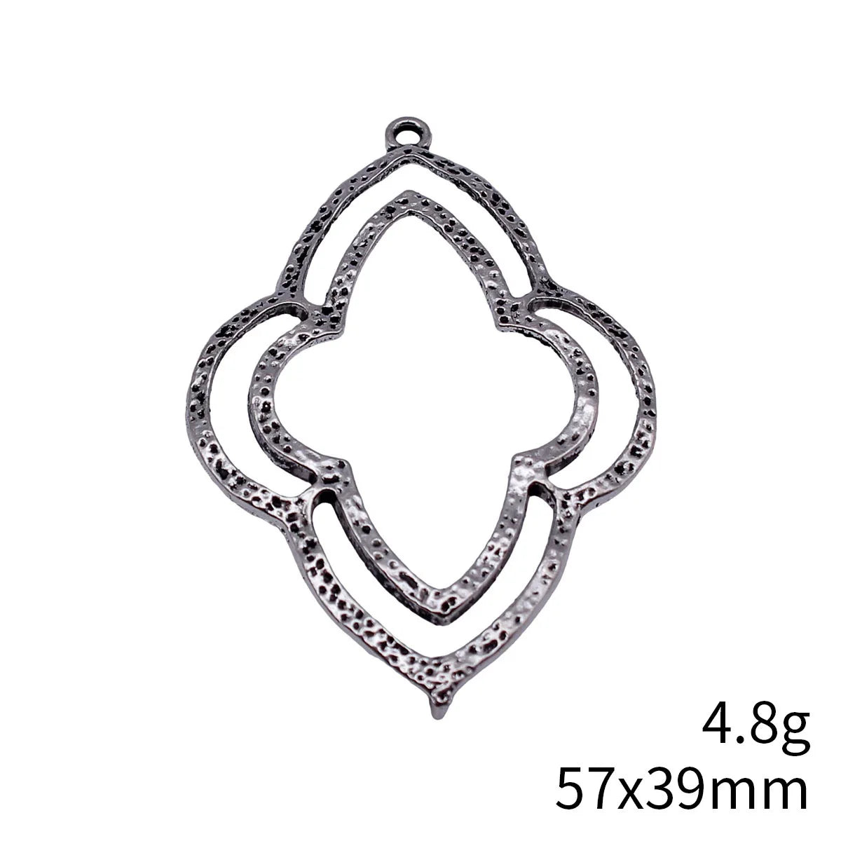 57x39mm 4.8g Multicolor Zinc Alloy Hollow Hammered Four Leaf Flower connector charm for DIY jewelry