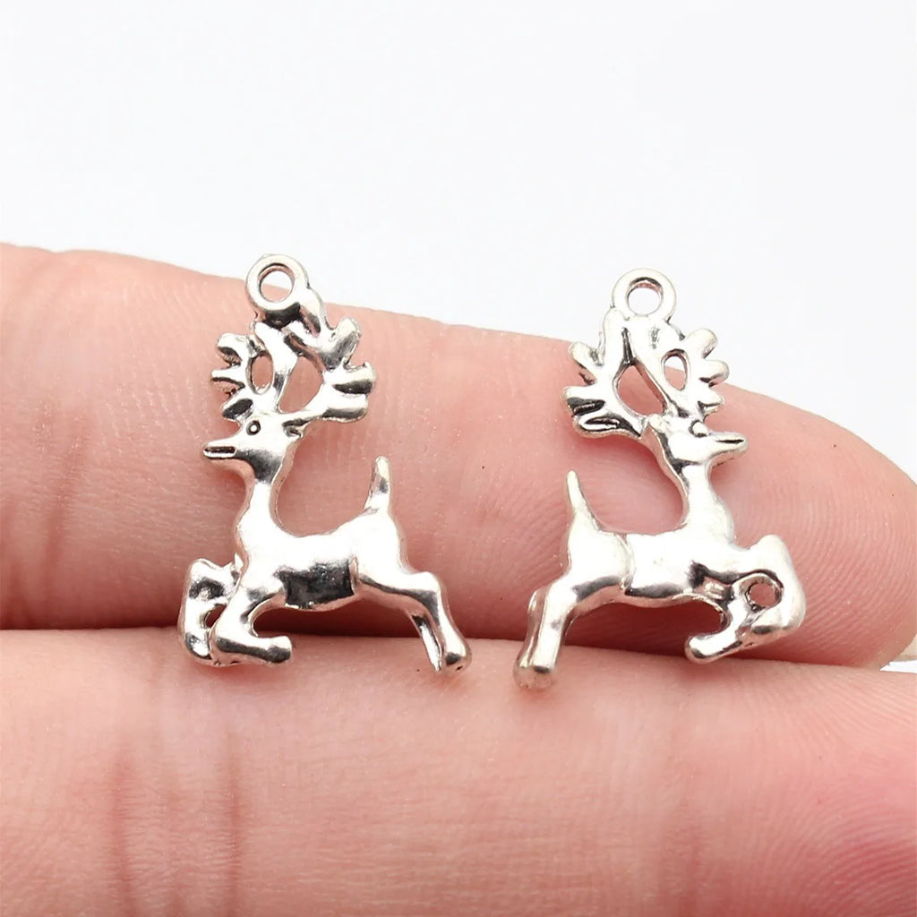 22x16mm 1.6g Antique Silver Zinc Alloy Deer Charm Pendant for DIY Necklace and Bracelet Jewelry