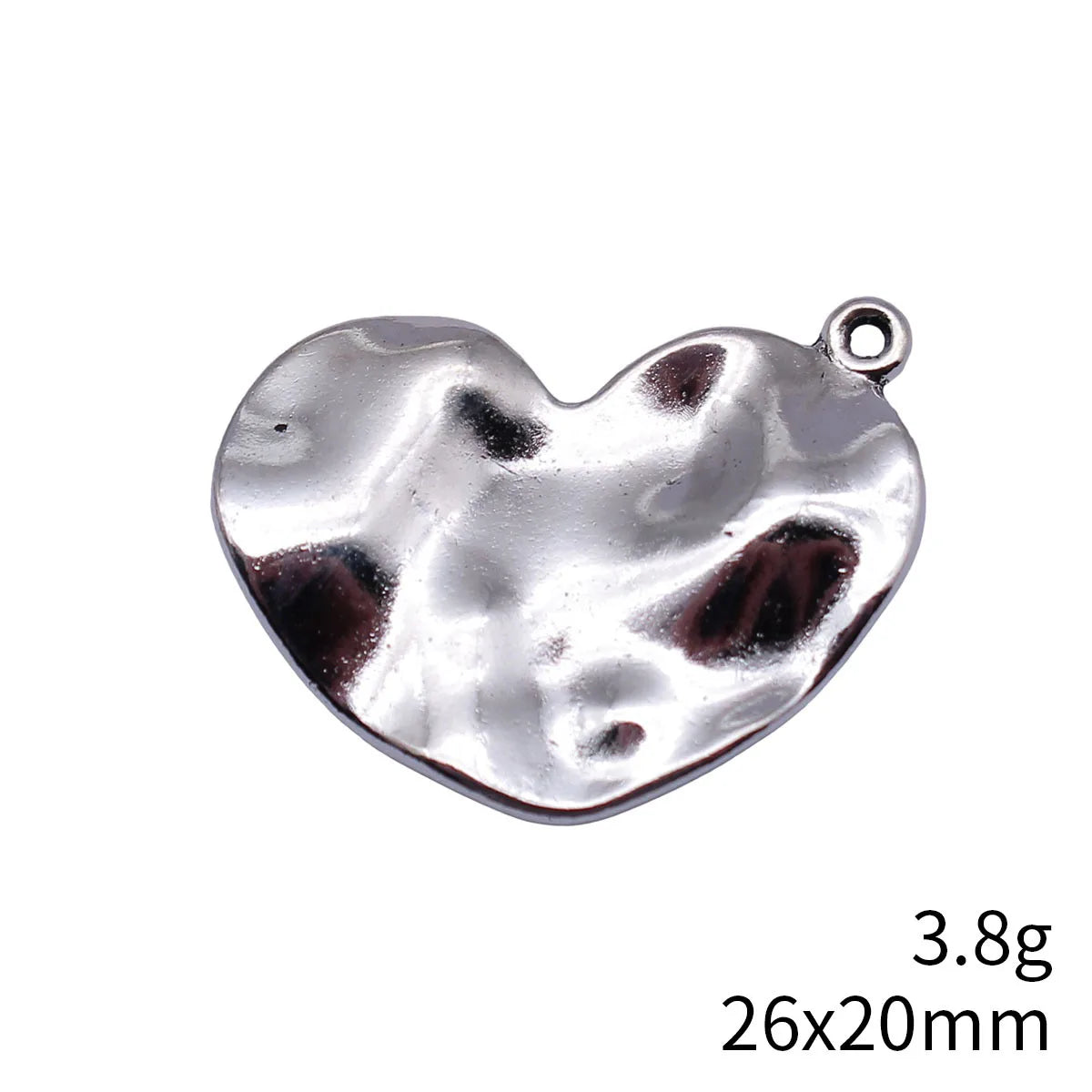 26x20mm 3.8g Multicolor Zinc Alloy Hammered Wavy Heart Charm Pendant for Necklace Bracelet Jewelry Making