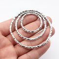 71x69mm 21.3g Antique Silver Zinc Alloy Triple Hammered Round Ring Pendant for DIY Jewelry Making