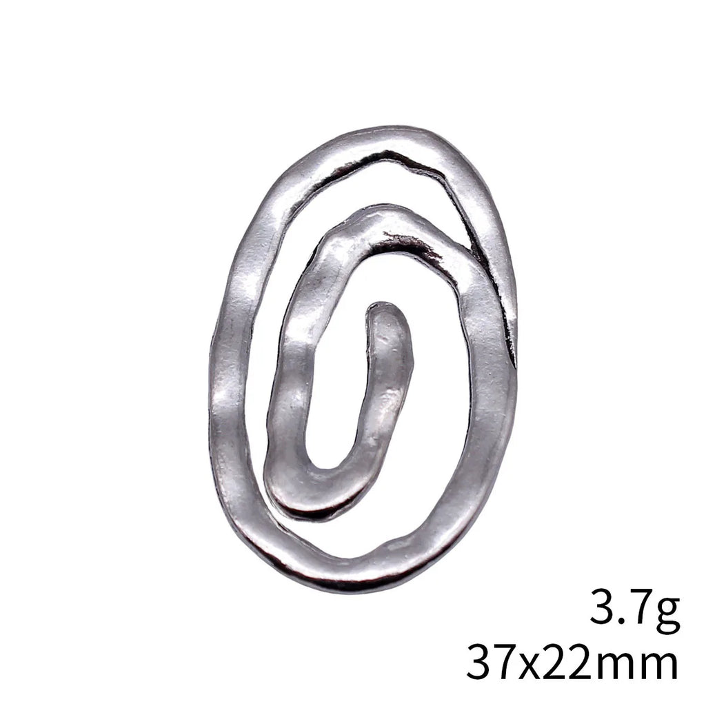 37x22mm 3.7g Multicolor Zinc Alloy Openwork Hammered Swirl Hollow Charm Pendant for DIY Necklace Making