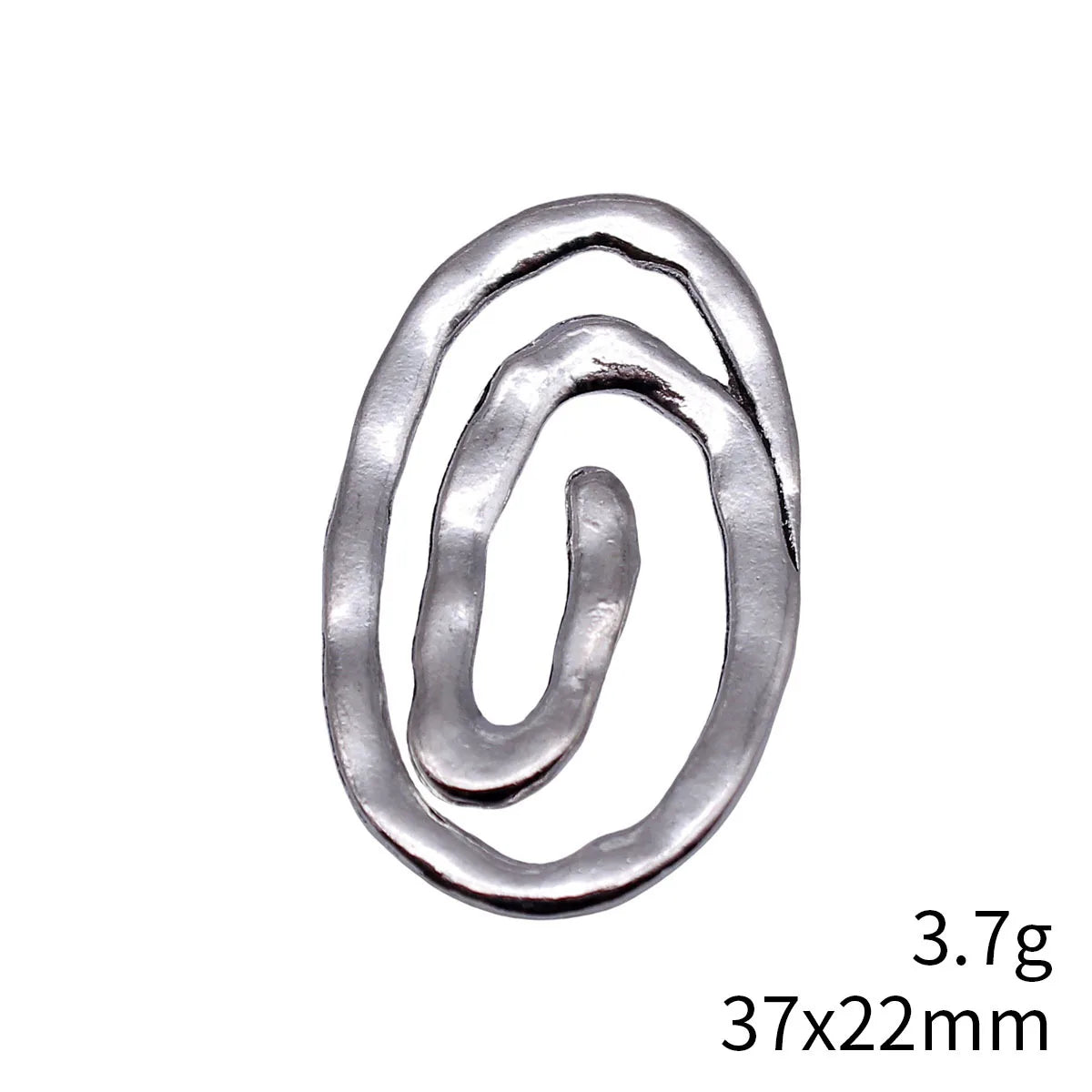 37x22mm 3.7g Multicolor Zinc Alloy Openwork Hammered Swirl Hollow Charm Pendant for DIY Necklace Making