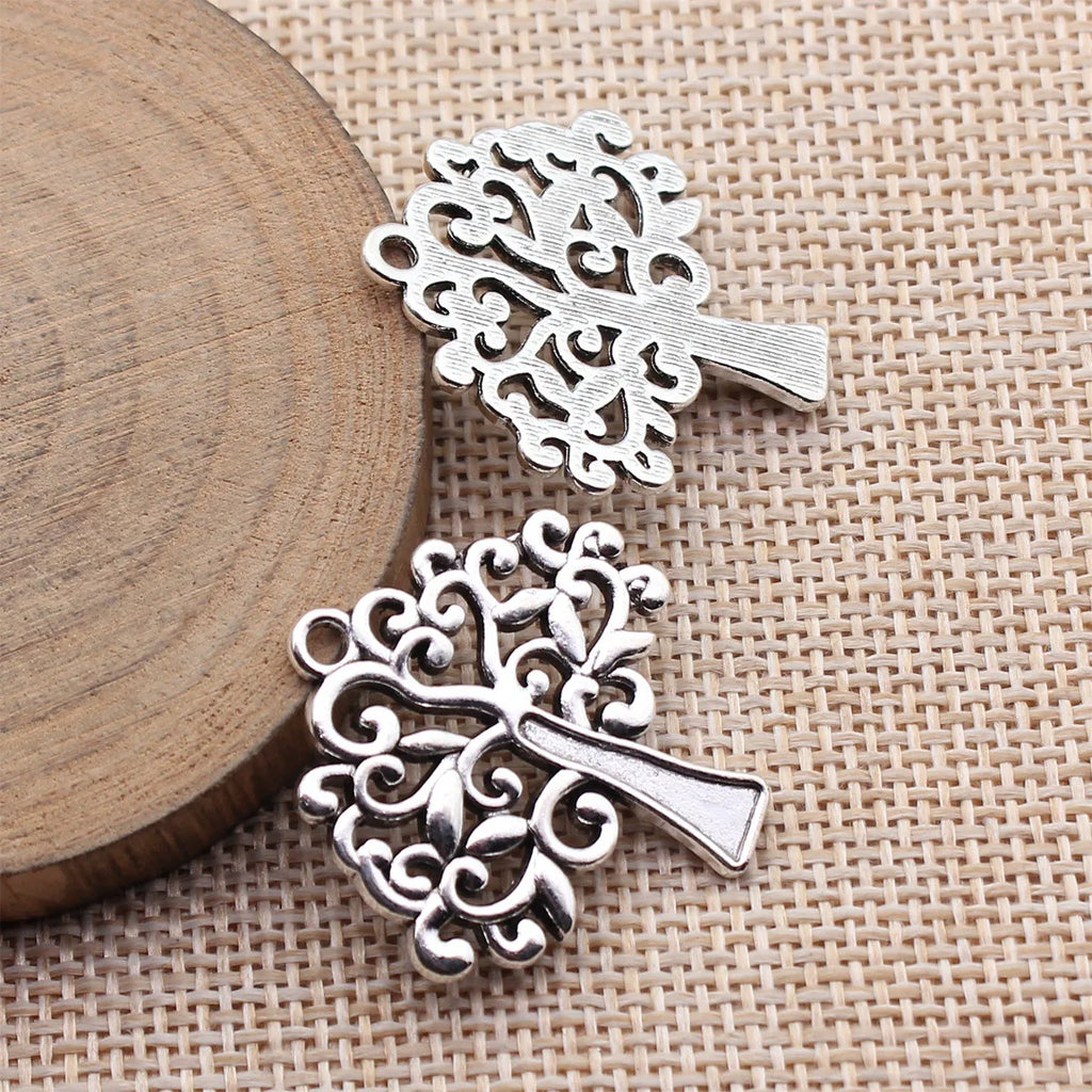 31x30mm 3.9g Multicolor Zinc Alloy Hollow Tree Charm Pendant for DIY Necklace Bracelet Jewelry Making