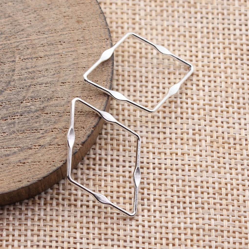 30x20mm 0.57g Multicolor Zinc Alloy Embossed Hollow Diamond geometric charm pendant for DIY jewelry