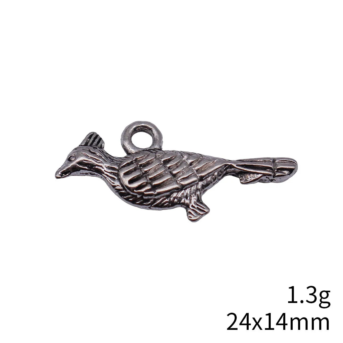 24x14mm 1.3g Antique Silver Zinc Alloy Roadrunner Bird Charm Pendant for DIY Necklace Bracelet Making