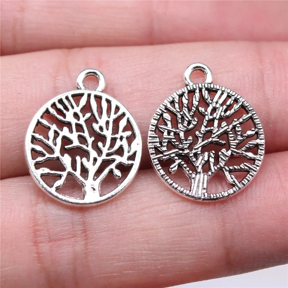 20x16mm 1.4g Multicolor Zinc Alloy Tree of Life Charm Pendant for DIY Necklace Bracelet Jewelry