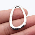 40x26mm 3.9g Antique Silver Zinc Alloy Hammered Geometric Openwork Hollow Charm Pendant for DIY Jewelry Making