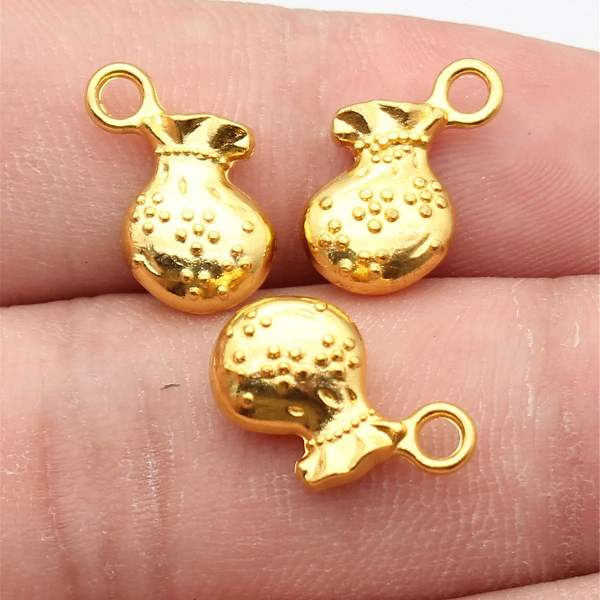 16x9x4.9mm 1.5g Bright Gold Zinc Alloy Money Bag Charm Pendant for DIY Necklace Bracelet Jewelry