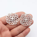 38x38mm 5.6g Antique Silver Zinc Alloy Flower Filigree Charm Pendant for DIY Necklace Making