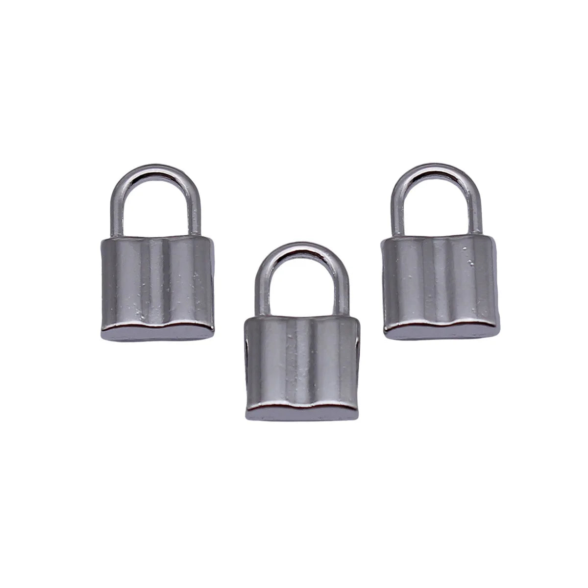 16x10x3.8mm 2g White K Finish Zinc Alloy Smooth Lock charm pendant for DIY bracelet necklace jewelry