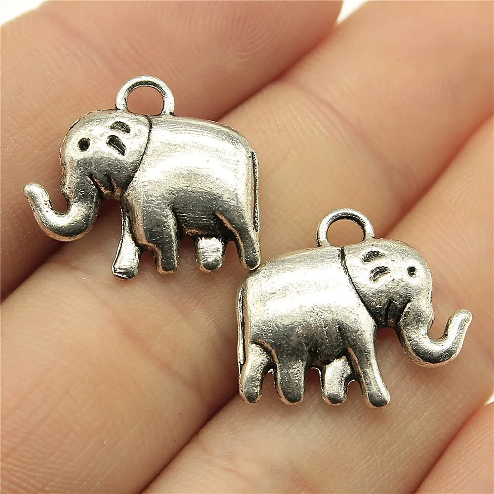 20x18mm 3.7g Antique Silver Zinc Alloy Elephant Charm Pendant for DIY Necklace Bracelet Jewelry