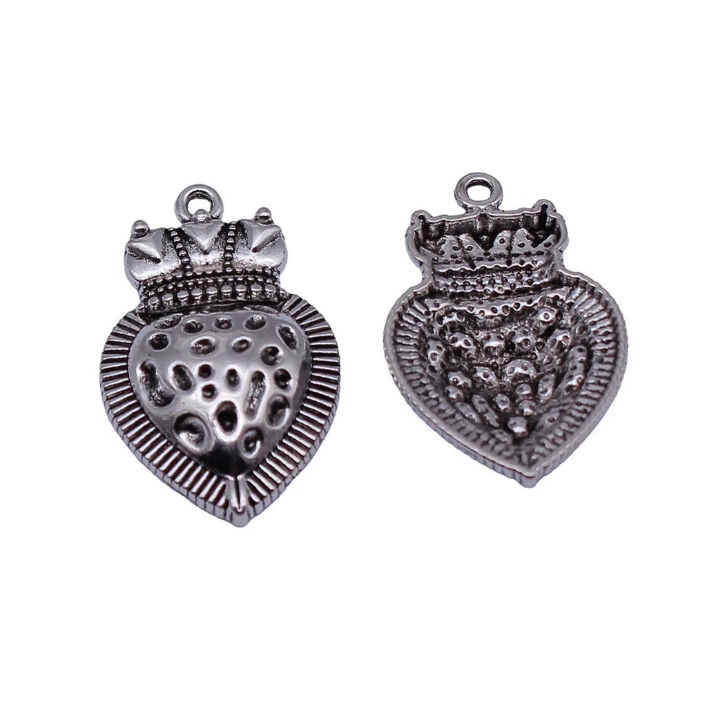 31x20mm 2.4g Antique Silver Zinc Alloy Gothic Heart Charm Pendant for DIY Necklace Bracelet Making
