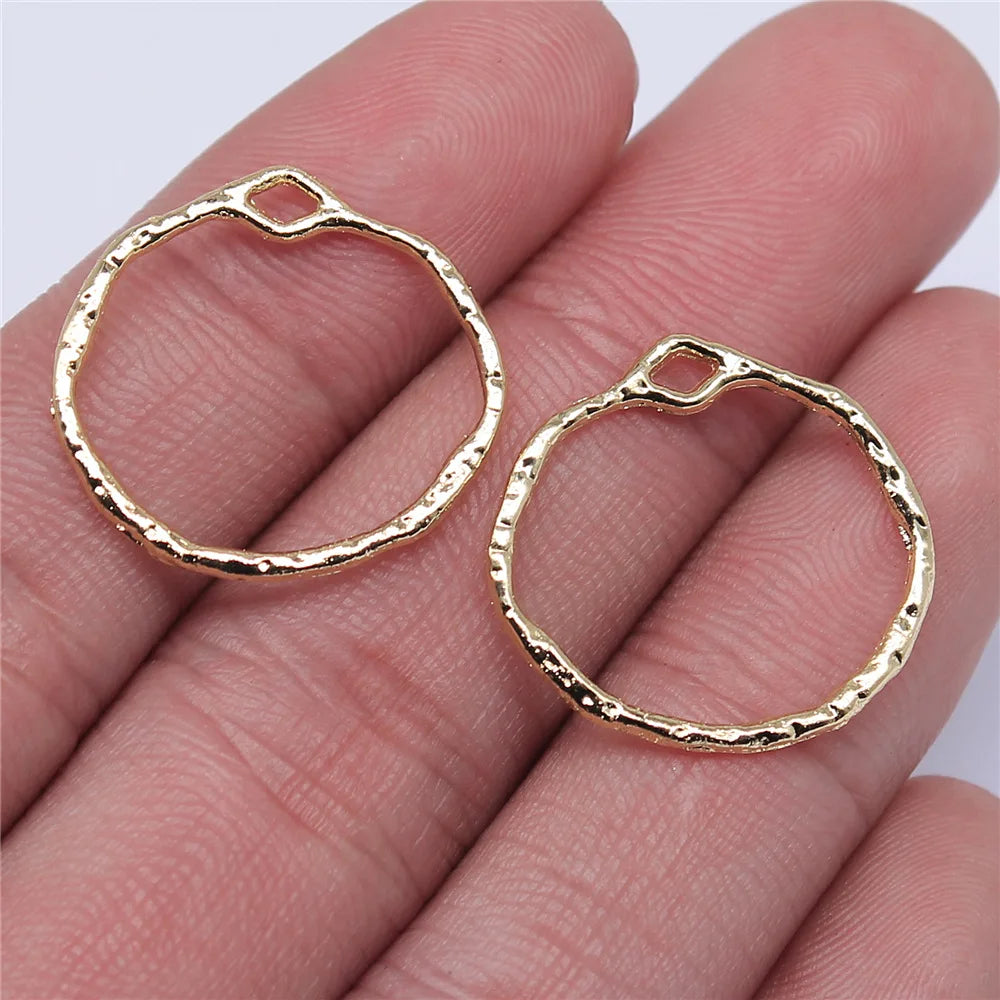 22x21mm 0.6g KC Gold Zinc Alloy Geometric Charm Pendant for Necklace and Earring Jewelry Making