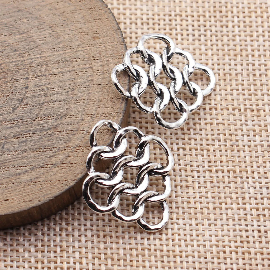 27x23mm 2.1g Multicolor Zinc Alloy Hollow Geometric Diamond Connector Charm for DIY Necklace Making