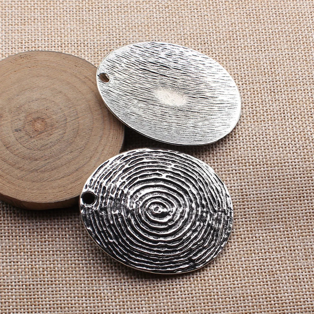 59x47mm 16g Multicolor Zinc Alloy Fingerprint Swirl Charm Pendant for DIY Bracelet Necklace Making